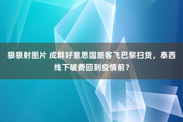 狠狠射图片 成群好意思国旅客飞巴黎扫货，泰西线下破费回到疫情前？