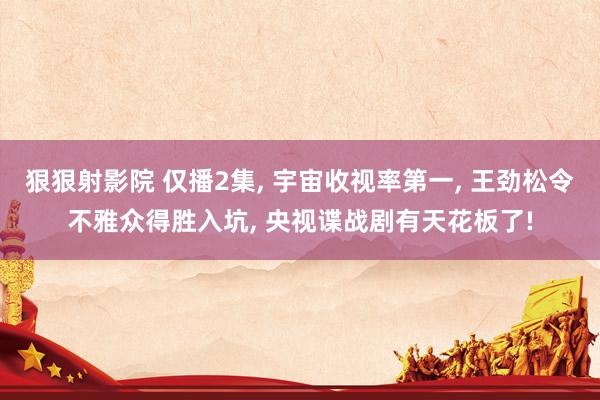 狠狠射影院 仅播2集， 宇宙收视率第一， 王劲松令不雅众得胜入坑， 央视谍战剧有天花板了!