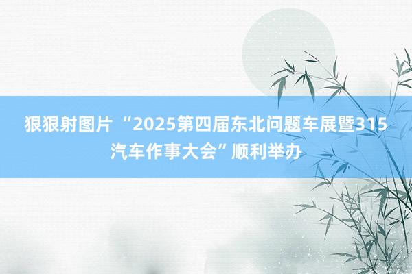 狠狠射图片 “2025第四届东北问题车展暨315汽车作事大会”顺利举办