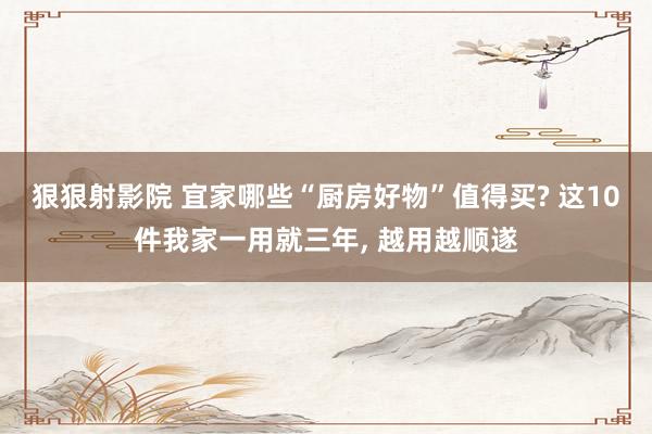 狠狠射影院 宜家哪些“厨房好物”值得买? 这10件我家一用就三年， 越用越顺遂