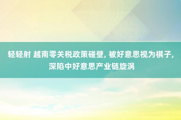 轻轻射 越南零关税政策碰壁， 被好意思视为棋子， 深陷中好意思产业链旋涡