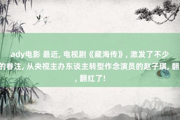 ady电影 最近， 电视剧《藏海传》， 激发了不少网友的眷注， 从央视主办东谈主转型作念演员的赵子琪， 翻红了!